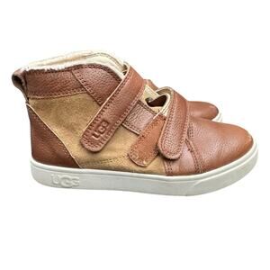UGG Rennon II Suede Leather Brown No Tie Shoes Size 13 Little Boys Hook & Loop